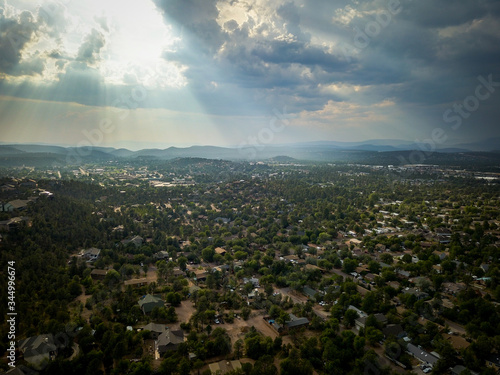 Clouds over city in Payson, Arizona