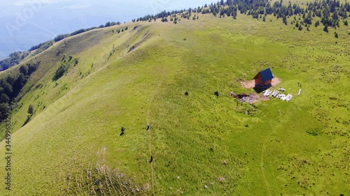 Arial view of the mountain Vranica and view in directon of city Gornji Vakuf in Bosnia and Herzegovina photo