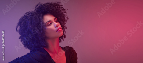 African american woman with afro hairstyle.