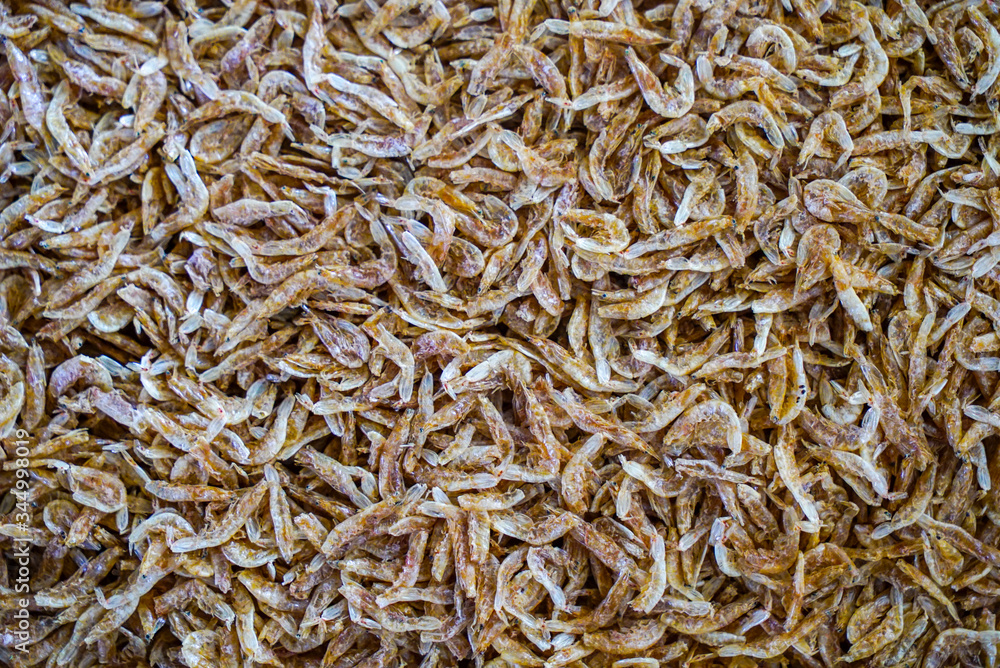 Dried fish meat cut for sale in the market. traditional market indonesia, ikan asin