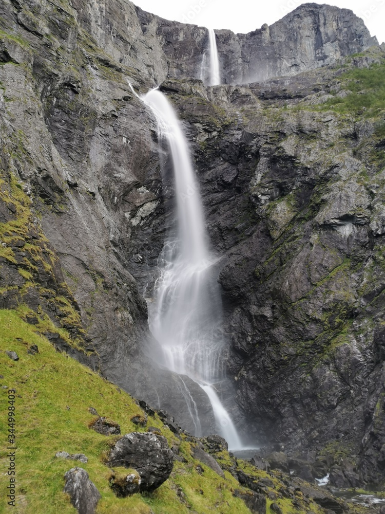 waterfall in the mountains waterfall in the mountains