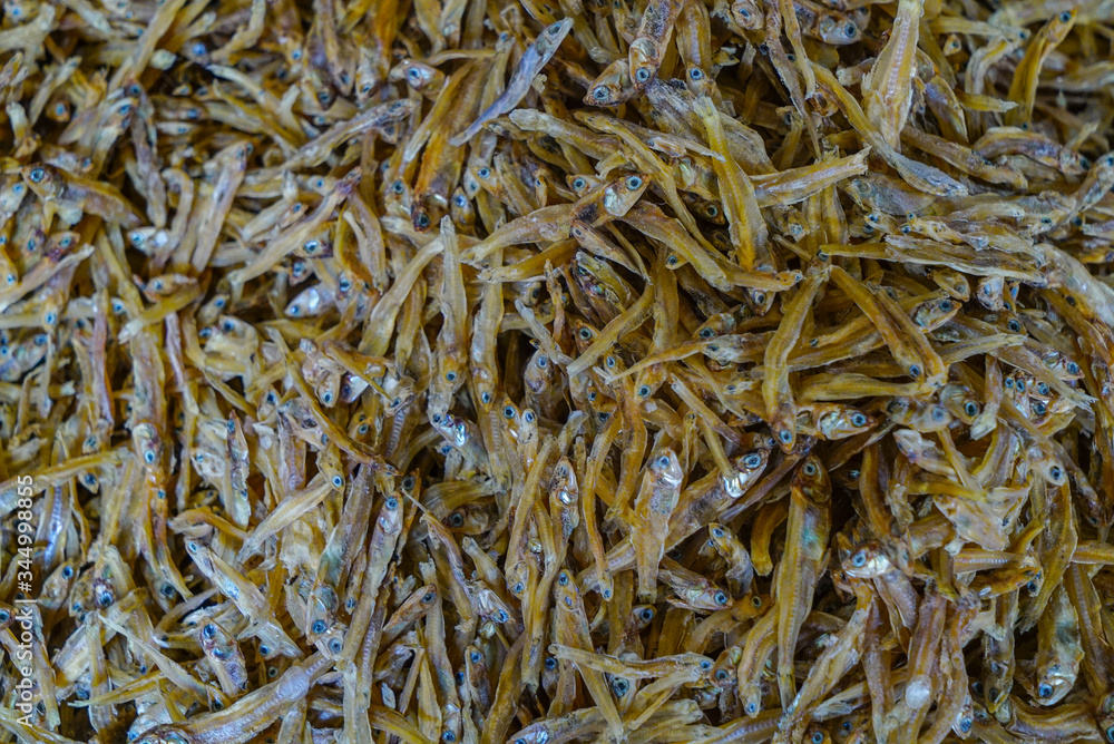 Dried fish meat cut for sale in the market. traditional market indonesia, ikan asin Dried fish meat cut for sale in the market. traditional market indonesia, ikan asin