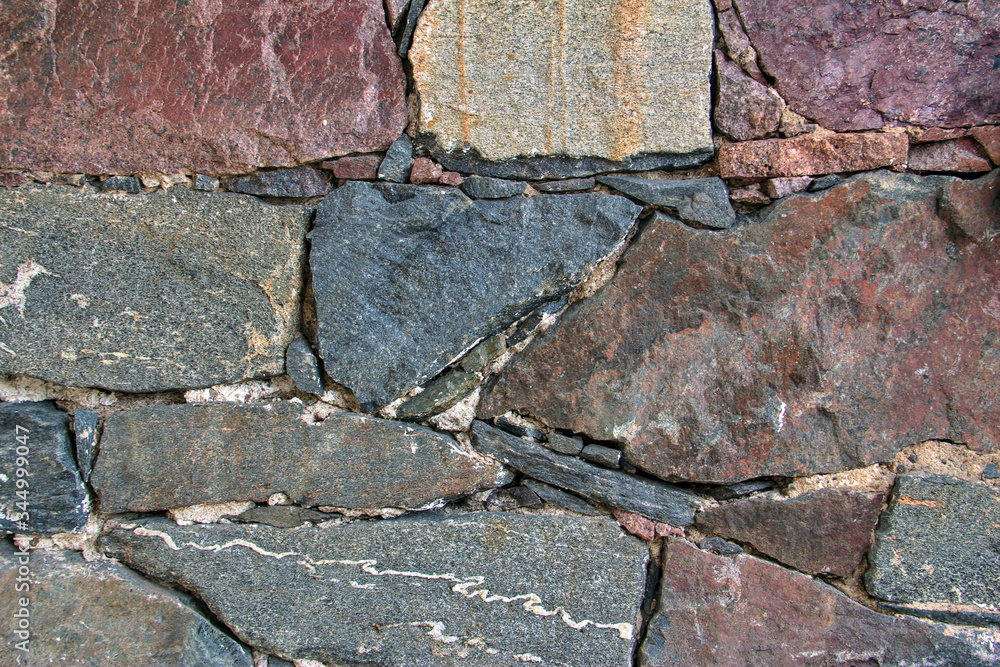 Fototapeta premium Old stone wall facade, texture background