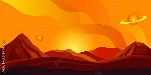 mars landscape background vector illustration design