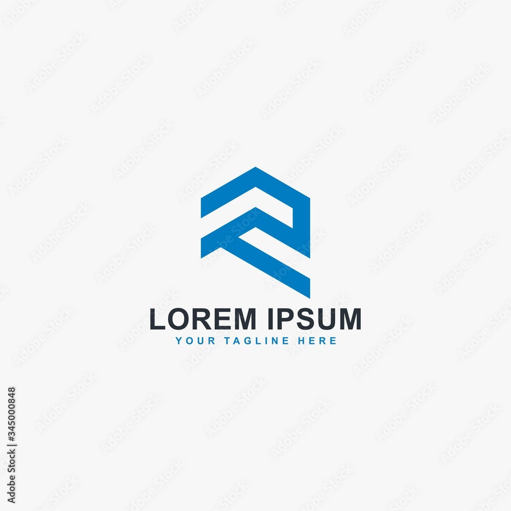 Fototapeta premium Real estate logo design. Letter R house abstract symbol. Monogram R-type logo. Outline the home icon vector.