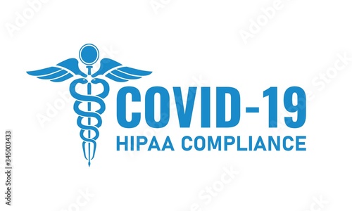 Illustration of Healthcare Information Portability and Accountability Act (HIPAA) Compliance for Covid19 patient. Protected Healthcare Information (PHI). Isolated on white background.