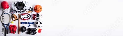 Fotografie Sport Equipment On White Background