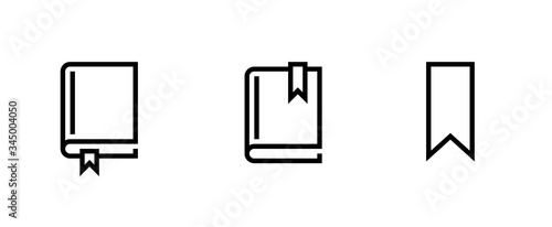 Set books different size icons. Editable Line Vector.