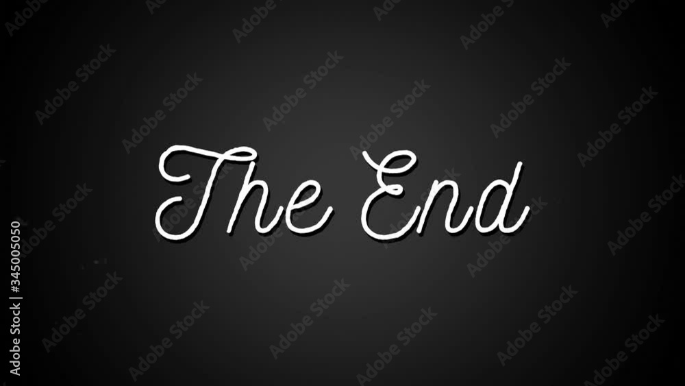 Noisy Film Ending with The End text Animation Noisy Film Ending with The End text Animation