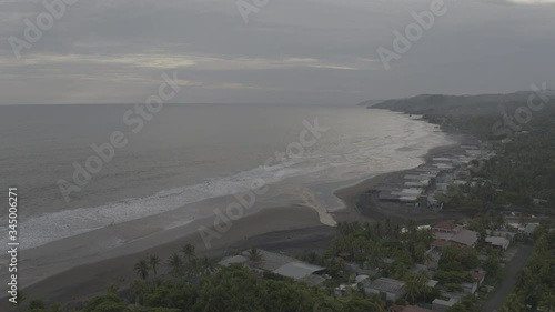 aerial view of a tropical beachside resort