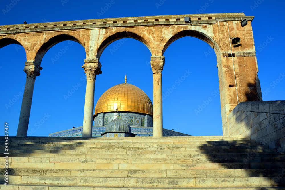 Temple Mount known as the the Noble Sanctuary of Jerusalem located in