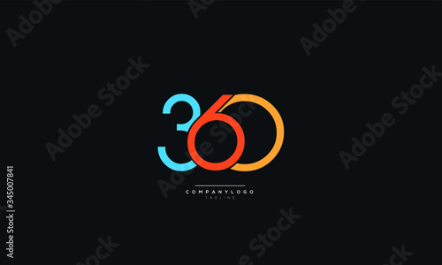 360 Number Logo Design Icon Vector Symbol