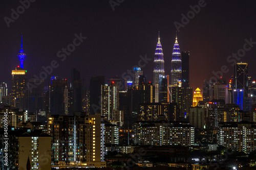 Photography Buildings in Kuala Lumpur illuminated in blue lights for four nights from April 30 to May 3 from 10