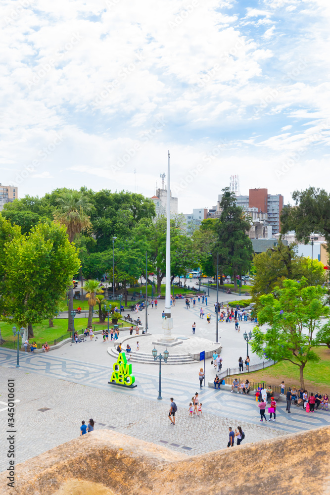 Obraz premium Cordoba Argentina San Martin square aerial view