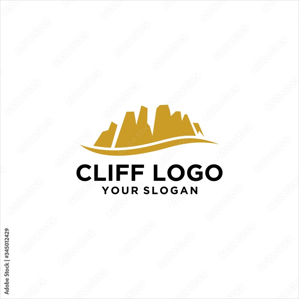 cliff vector logo design graphic template modern Stock Vector | Adobe Stock