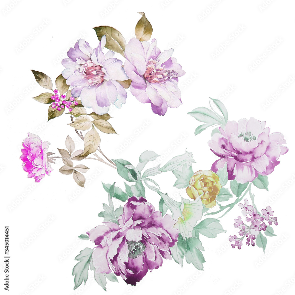 Watercolor flowers illustration Watercolor flowers illustration