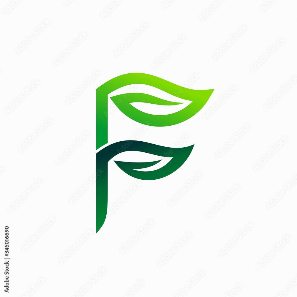 leaf logo that formed letter F leaf logo that formed letter F