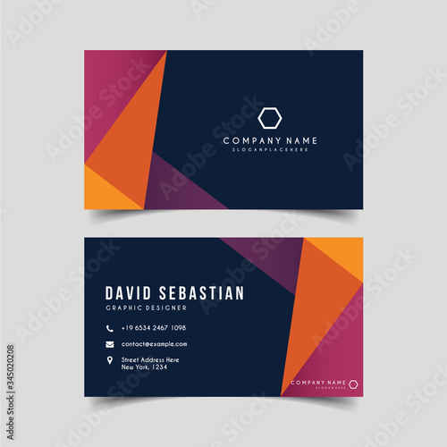 Modern creative business card template. Visiting card set with abstract pattern. For art template design, list, page, banner, idea, cover, booklet, print, flyer, book, blank, card, ad, sign, sheet. © VZ_Art