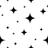 doodle set of vector stars sparkle icon seamless, Clean star icon. Glowing light effect stars and shining burst. isolated on white background
