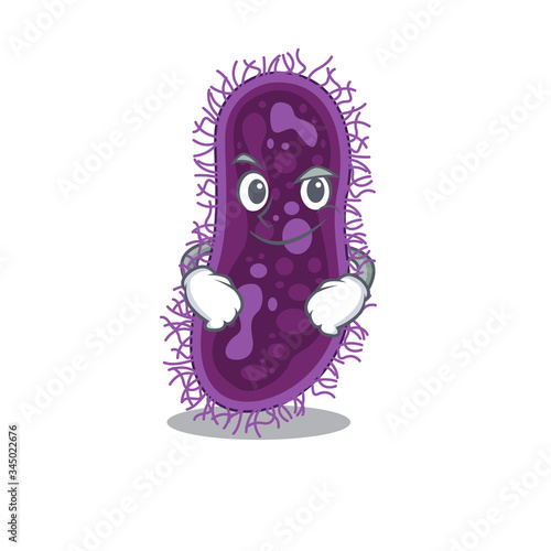 A mascot design of lactobacillus rhamnosus bacteria having confident gesture