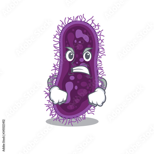 Mascot design concept of lactobacillus rhamnosus bacteria with angry face