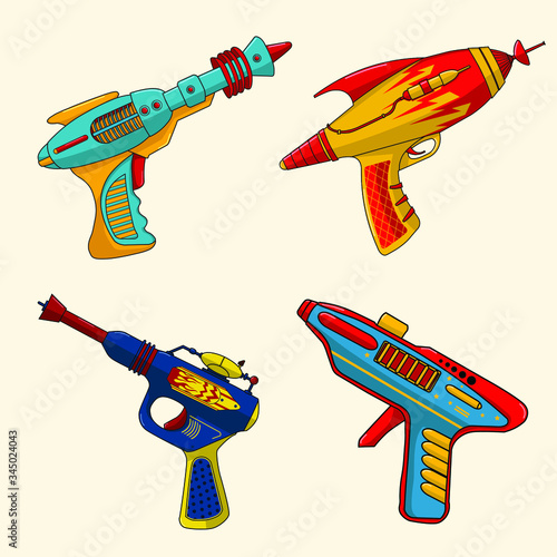 vector illustration of a raygun