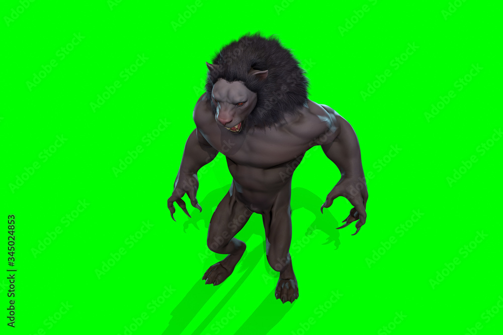 Fantasy character Humanoid Lion in epic pose - 3D render Fantasy character Humanoid Lion in epic pose - 3D render