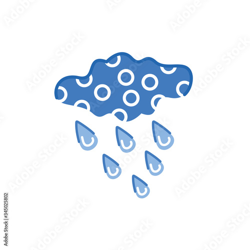 cloud rainy weather symbol isolated icon