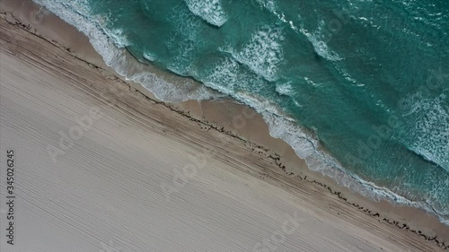 Beach top down aerial view
