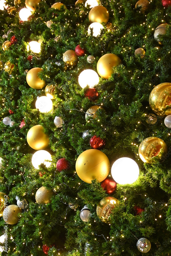 luxury light ball decoration on christmas tree ornament