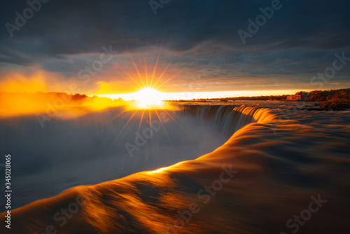 Golden sunrise at Niagara Falls 
