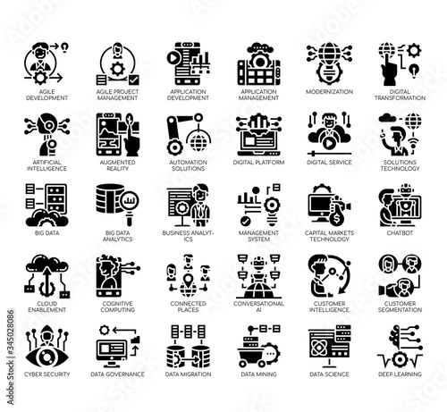 Set of digital economy thin line and pixel perfect icons for any web and app project.
