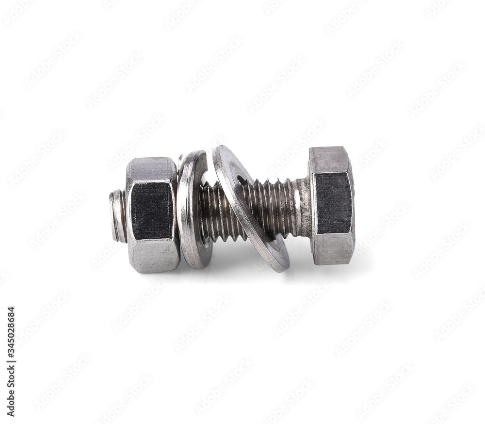 bolt and nut isolated on white background bolt and nut isolated on white background