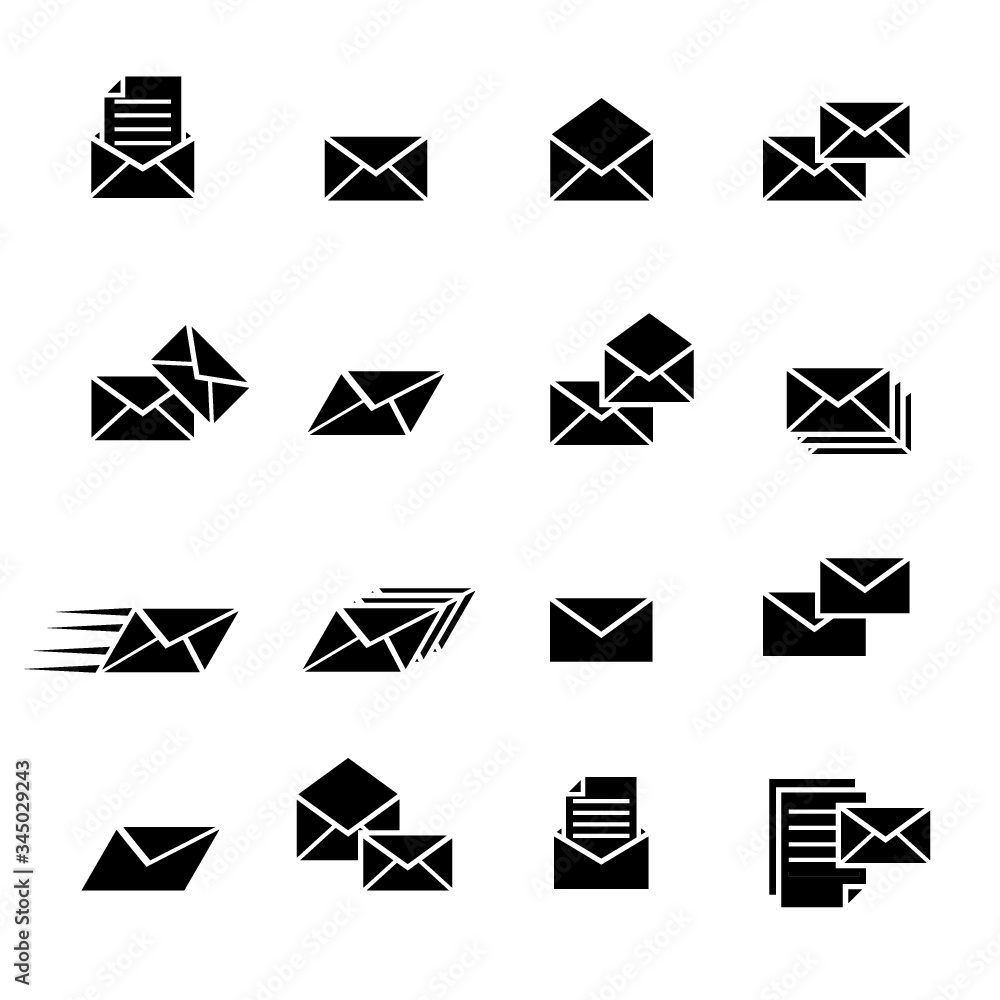 email icons and mail icons set email icons and mail icons set