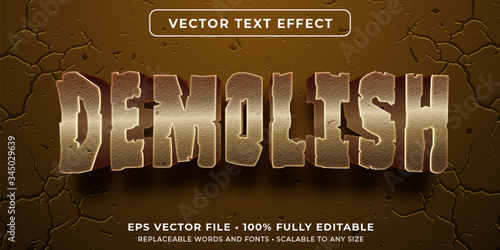 Editable text effect - demolished text style