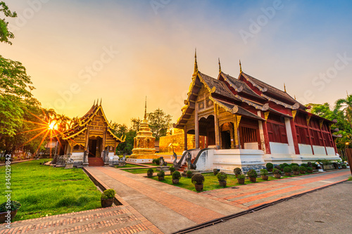 Wat Phra Singh is a Buddhist temple is a major tourist attraction in Chiang Mai Northern Thailand.Travels in Southeast Asia.
