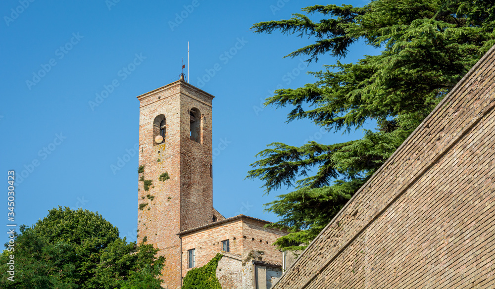Acquaviva Picena a small village in Ascoli Piceno province, region Marche in Italy. Historic building in the old village