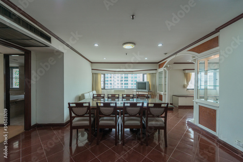 Wallpaper Mural Stylish kitchen interior with dining table and chairs Torontodigital.ca