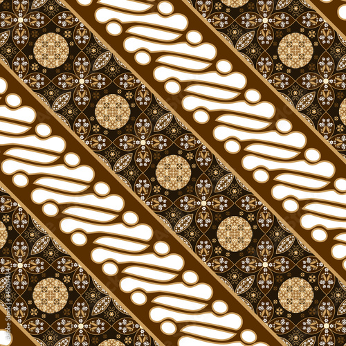 Unique style Indonesian batik with dark brown color modern concept