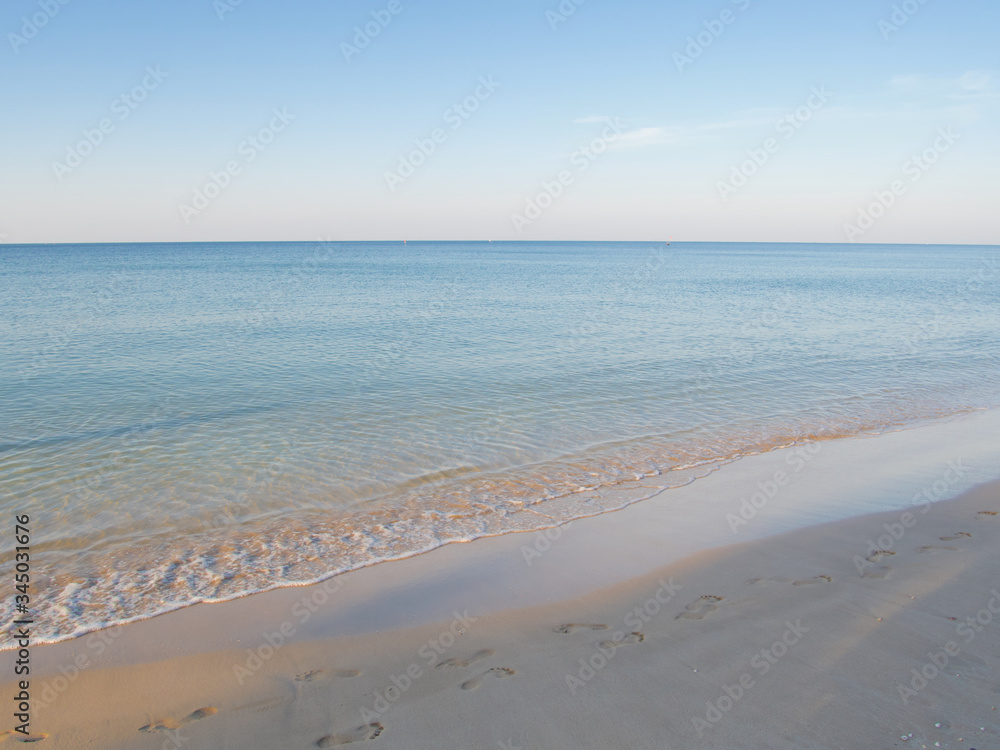 Sand, sea and sky, landscape background