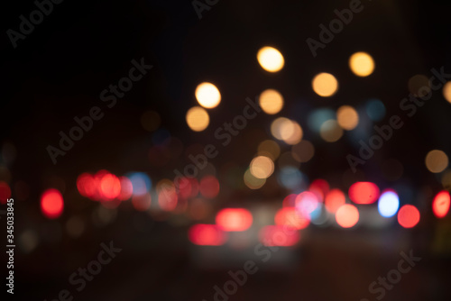 Abstract blur bokeh traffic in the night