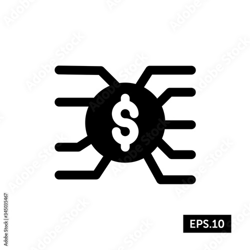 Money System Icon, Money Gear Sign/Symbol Vector