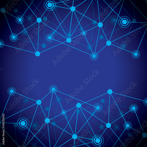 dots and lines connection science background