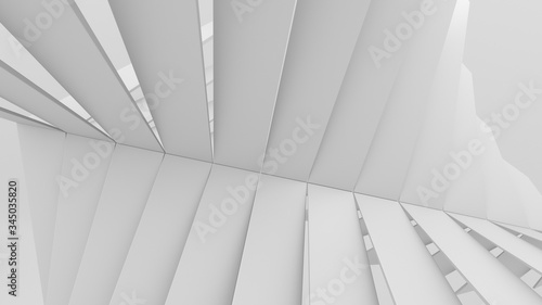 Abstract white geometric shape background  minimalist Mockup for  product display or showcase  3D rendering. 