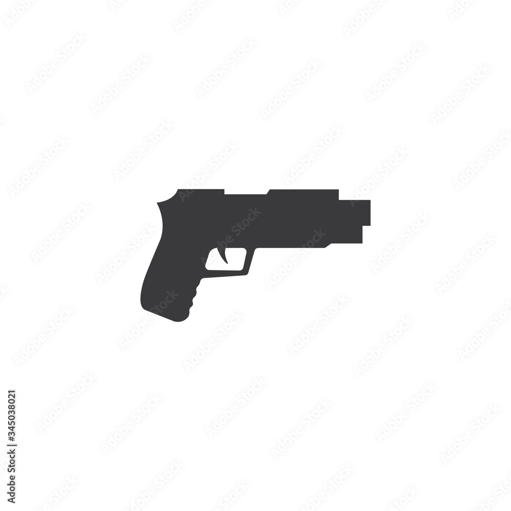 Pistol, gun, handgun, icon