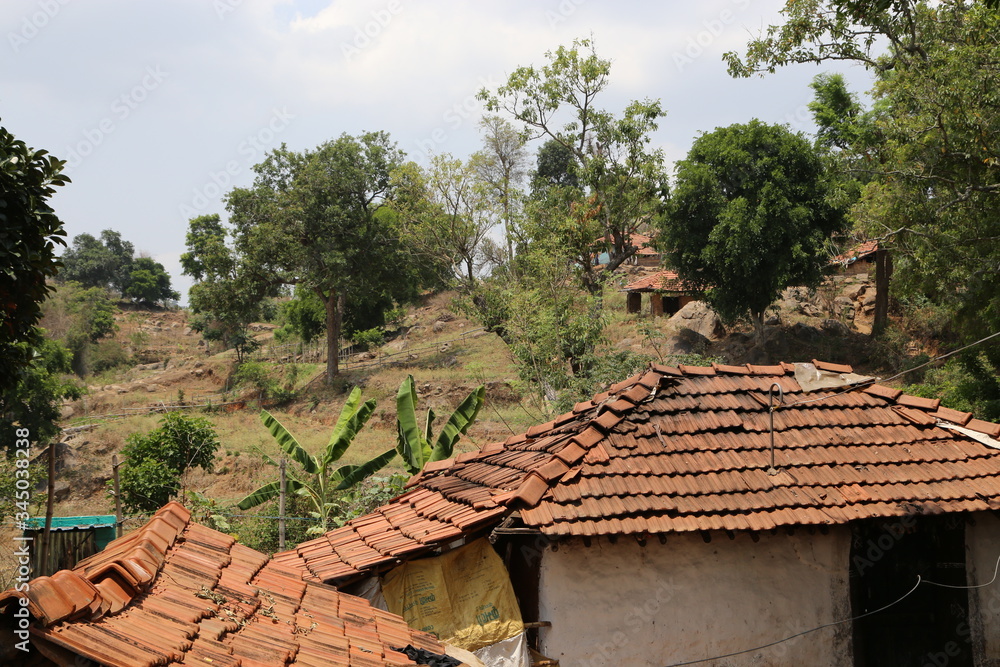 traditional village house and farm traditional village house and farm