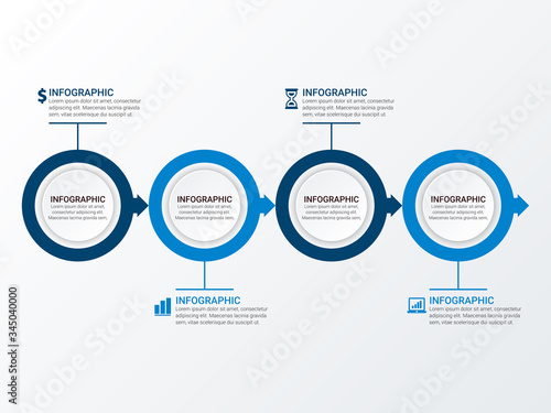 Unique infographics Template with 4 options. Vector infographic element. - Vector