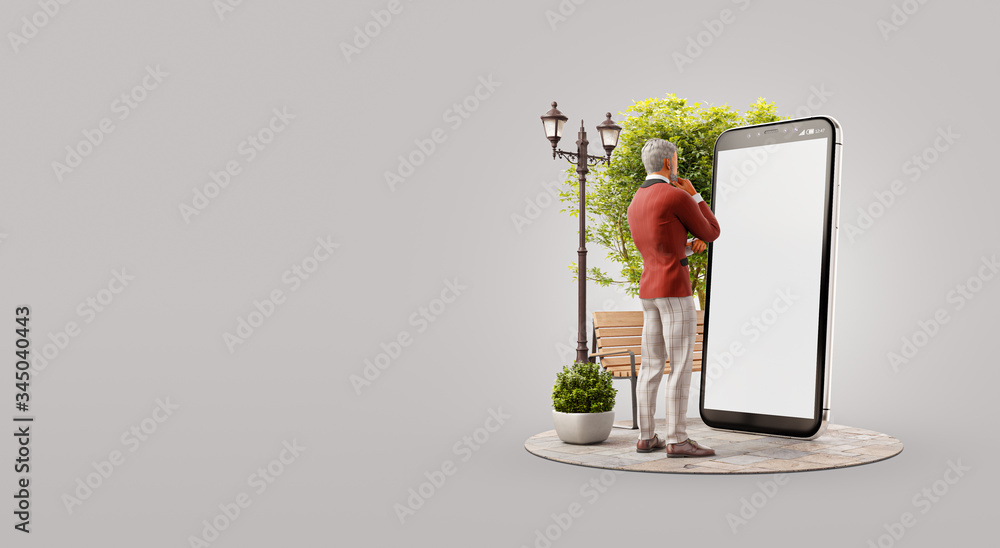Obraz premium Unusual 3d illustration smart phone application