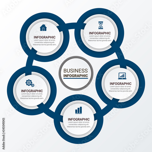 Modern Infographics Template with 4 options. Vector infographic element. - Vector