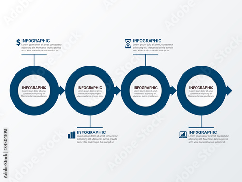 Modern Infographics Template with 4 options. Vector infographic element. - Vector